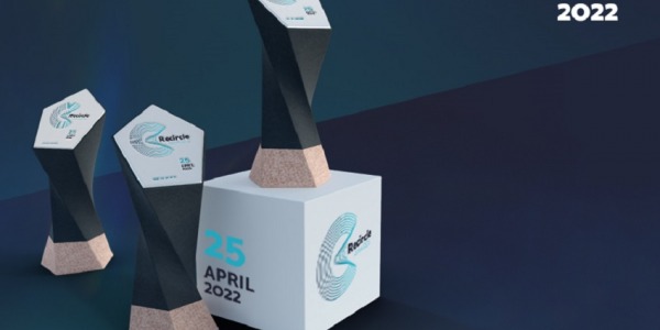 Trofeo de caucho de neumáticos reciclados para los Recircle Awards 2022